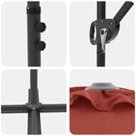 vidaXL Parasol cantilever de jardin Couleur terre cuite Large