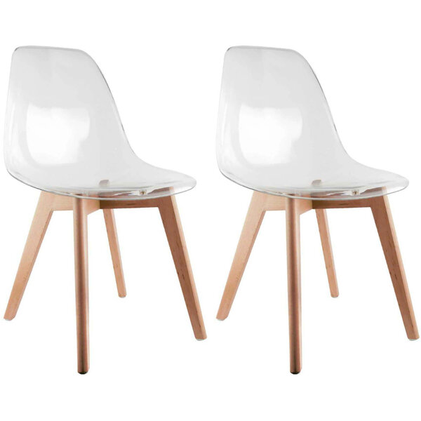 Chaise scandinave en plastique transparent (lot de 2)