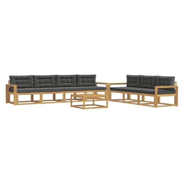 vidaXL Ensemble de canapés d'extérieur 7 Pièces Blanc et anthracite