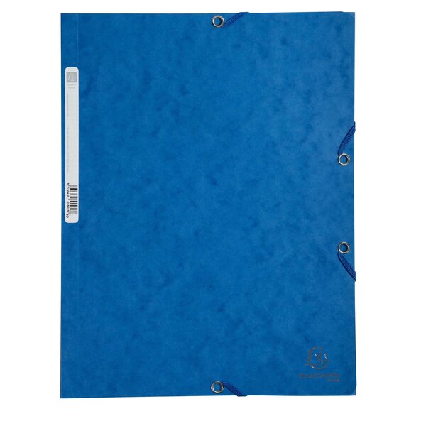 Chemise 3 Rabats À Élastiques Carte Lustrée 400g/m2 - A4 - Bleu - X 25 - Exacompta