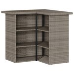 vidaXL Ensemble de bar de jardin 5 Pièces avec coussins gris poly rotin