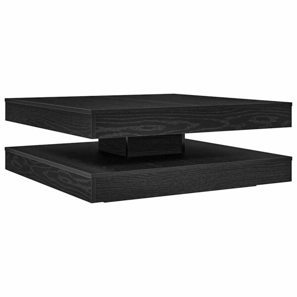 vidaXL Table basse rotative à 360 degrés chêne noir 90x90x34 5 cm