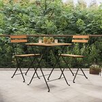 vidaXL Chaises de bistrot pliantes lot de 2 Bois de teck solide acier