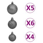 vidaXL Arbre de Noël artificiel pré-éclairé et boules bleu 120 cm PVC