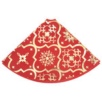 vidaXL Jupe de sapin de Noël de luxe avec chaussette Rouge 122cm Tissu