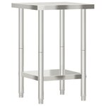 vidaXL Table de travail de cuisine 55x55x85 cm acier inoxydable