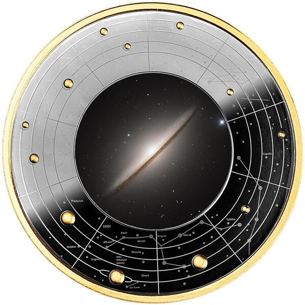 Pièce de monnaie en Argent 500 Francs g 17.50 Millésime 2024 Galaxies SOMBRERO