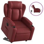 vidaXL Fauteuil inclinable électrique rouge bordeaux similicuir