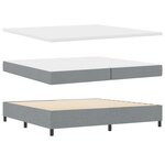 vidaXL Lit à ressorts avec matelas Gris clair 200x200 cm  tissu