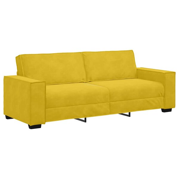vidaXL Canapé à 3 places Jaune 220x78x84 cm Velours