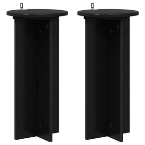 vidaXL Support de Plante 2 pièces Noir 29 5 x 29 5 x 60 cm