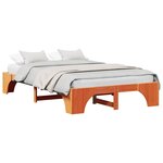 vidaXL Cadre de lit Brun cire 135 x 190 cm Pin massif