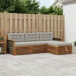 vidaXL Ensemble de canapés d'extérieur Naturel et gris clair