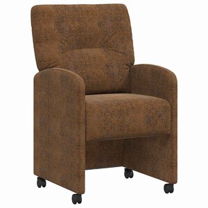 vidaXL Chaises de Salle à Manger avec Roues 2 pc Simili cuir suédé