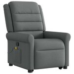 vidaXL Fauteuil de massage inclinable Gris foncé Tissu