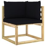 Vidaxl salon de jardin 6 pièces avec coussins bois de pin imprégné