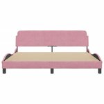 vidaXL Cadre de lit avec tête de lit Rose 180x200 cm Velours