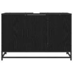 vidaXL Meuble de Lavabo de Salle de Bain Chêne noir 90 x 33 x 60 cm
