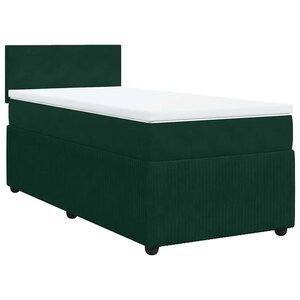 vidaXL Sommier à lattes de lit avec matelas Vert foncé 90x200 cm