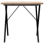 vidaXL Table à manger cadre en X 80x80x75 5cm bois de pin massif fonte
