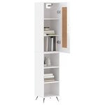 vidaXL Buffet haut Blanc brillant 34 5x34x180 cm Bois d'ingénierie