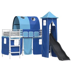 vidaXL Cadre de lit superposé pour enfants Blanc et bleu 100 x 190 cm