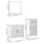 vidaXL Ensemble de meubles de salle de bain 3 Pièces Bois massif de noyer