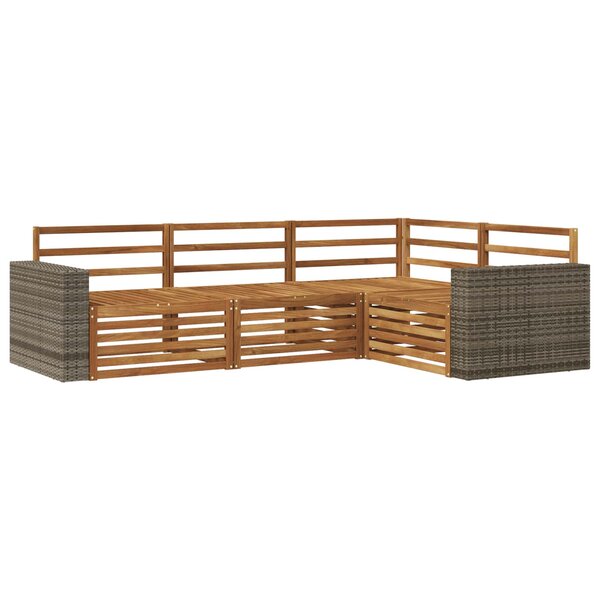 vidaXL Ensemble de canapés d'extérieur 4 Pièces Naturel