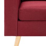 Vidaxl canapé à 3 places avec repose-pied rouge bordeaux tissu