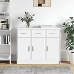 vidaXL Buffet blanc 91x28x75 cm bois d'ingénierie