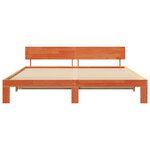 vidaXL Cadre de lit avec tête de lit marron ciré 200x200 cm en bois de pin massif