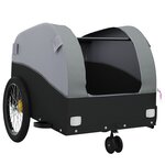 vidaXL Remorque de vélo noir et gris 30 kg fer
