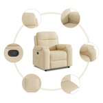 vidaXL Fauteuil inclinable Crème Tissu