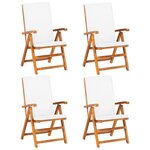 vidaXL Ensemble à manger de jardin 5 Pièces coussins Bois de teck massif