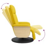 vidaXL Fauteuil inclinable avec repose-pieds jaune clair tissu