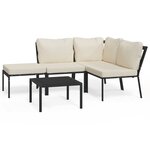 vidaXL Salon de jardin 5 Pièces avec coussins sable acier