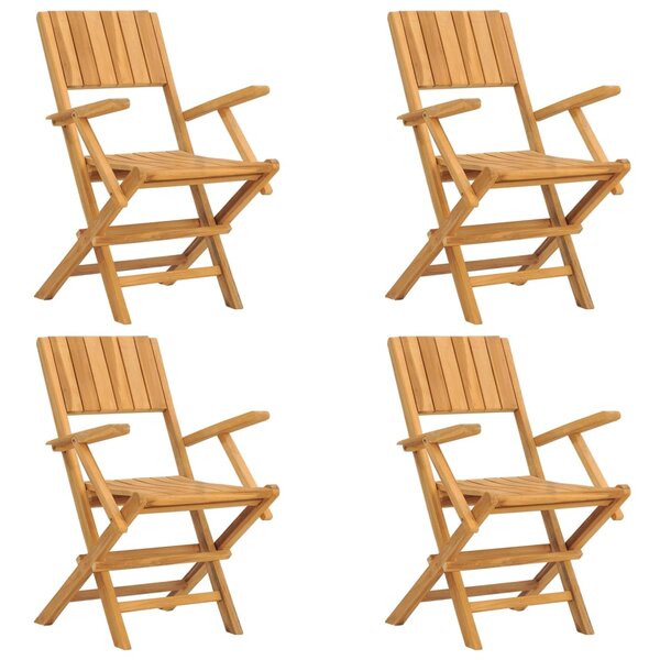 vidaXL Chaises de jardin pliantes lot de 4 55x61x90cm bois massif teck