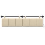 vidaXL Tête de lit suspendue Avec lumière LED Crème Tissu