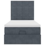 vidaXL Cadre de lit ottoman avec matelas gris foncé 90x190 cm velours