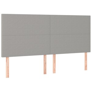 vidaXL Têtes de lit 4 Pièces Gris clair 100x5x78/88 cm Tissu