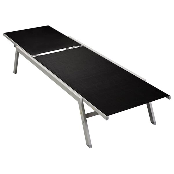 vidaXL Chaise longue Acier et textilène Noir