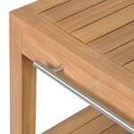 vidaXL Armoire de toilette Teck solide et lavabo en pierre de rivière