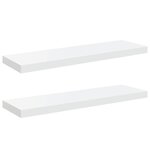 vidaXL Étagère murale flottante 2 Pièces Blanc brillant 80x23 5x3 8cm MDF