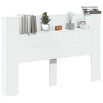 vidaXL Cabinet de Tête de Lit avec LED Blanc 160 x 16 5 x 103 5 cm