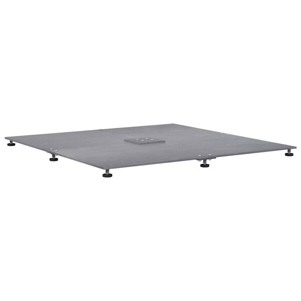 vidaXL Pied de parasol Aspect bois gris foncé 100 x 100 x 4 cm Acier
