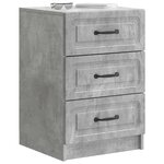 vidaXL Cabinet de chevet avec tiroir Gris béton 43 x 41 x 63 5 cm