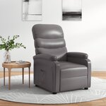 vidaXL Fauteuil inclinable Gris Similicuir