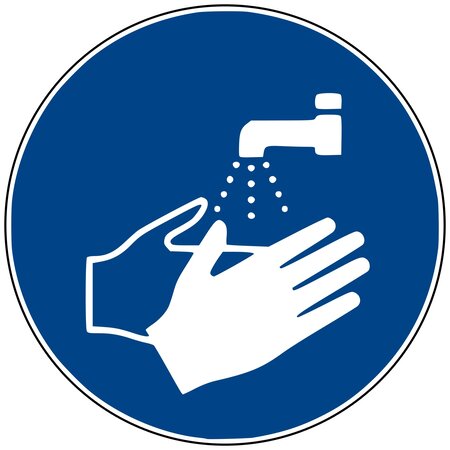 Autocollant vinyl - Signalisation obligation. Lavage des mains obligatoire - Diamètre de 200 mm UTTSCHEID