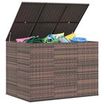 vidaXL Boîte à coussins de jardin Résine tressée 145x100x103 cm Marron