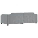 vidaXL Lit de jour avec gigogne et tiroirs gris clair 100x200 cm tissu